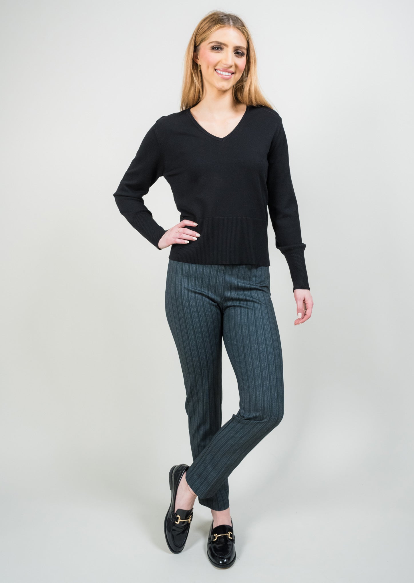 Cypress Herringbone 28" Slim Ankle Pant Lisette L Montreal Canada