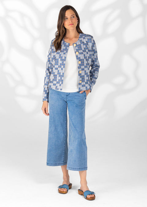 Cristalle Chambray 25" Wide Leg Pant