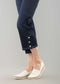 Bonaire Denim 24'' Crop Wide Leg Pant Snapped Leg