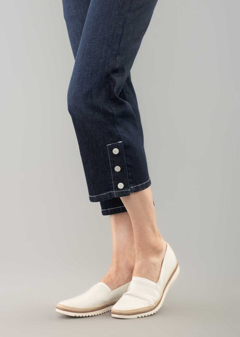 Bonaire Denim 24'' Crop Wide Leg Pant Snapped Leg