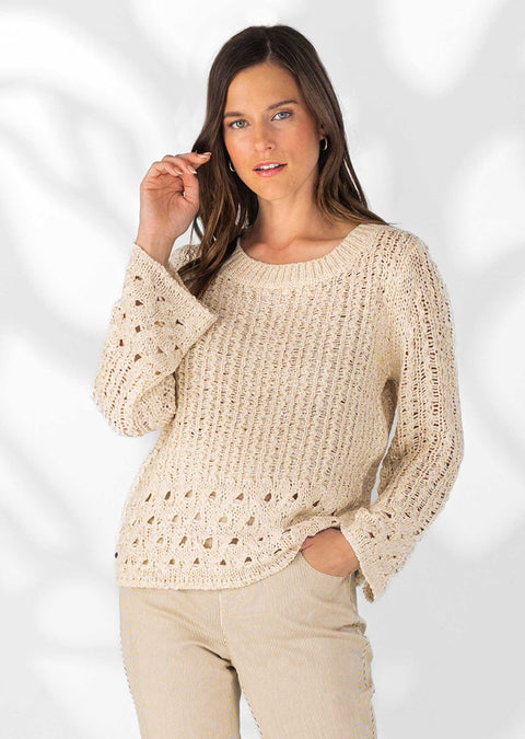 Kiara 23 1/2'' Long Sleeves Crochet Sweater.