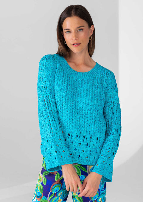 Kiara 23 1/2'' Long Sleeves Crochet Sweater