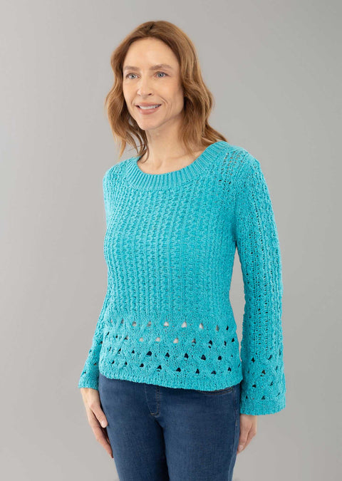 Kiara 23 1/2'' Long Sleeves Crochet Sweater