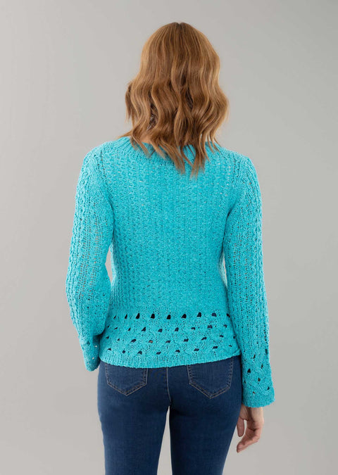 Kiara 23 1/2'' Long Sleeves Crochet Sweater.