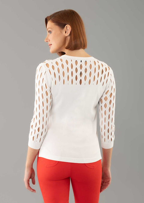 Hallie 23'' Sweater With Eyelet Yoke