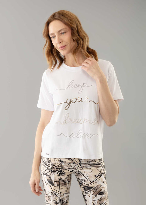 Amari 23 1/2'' T-Shirt With Writing Embroidery