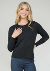 Miranda Fabric 22 1/2" Round Neck Long Sleeves Sweater