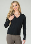 Angelica Fabric 22 1/2" V Neck Long Sleeves Sweater