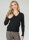 Angelica Fabric 22 1/2" V Neck Long Sleeves Sweater