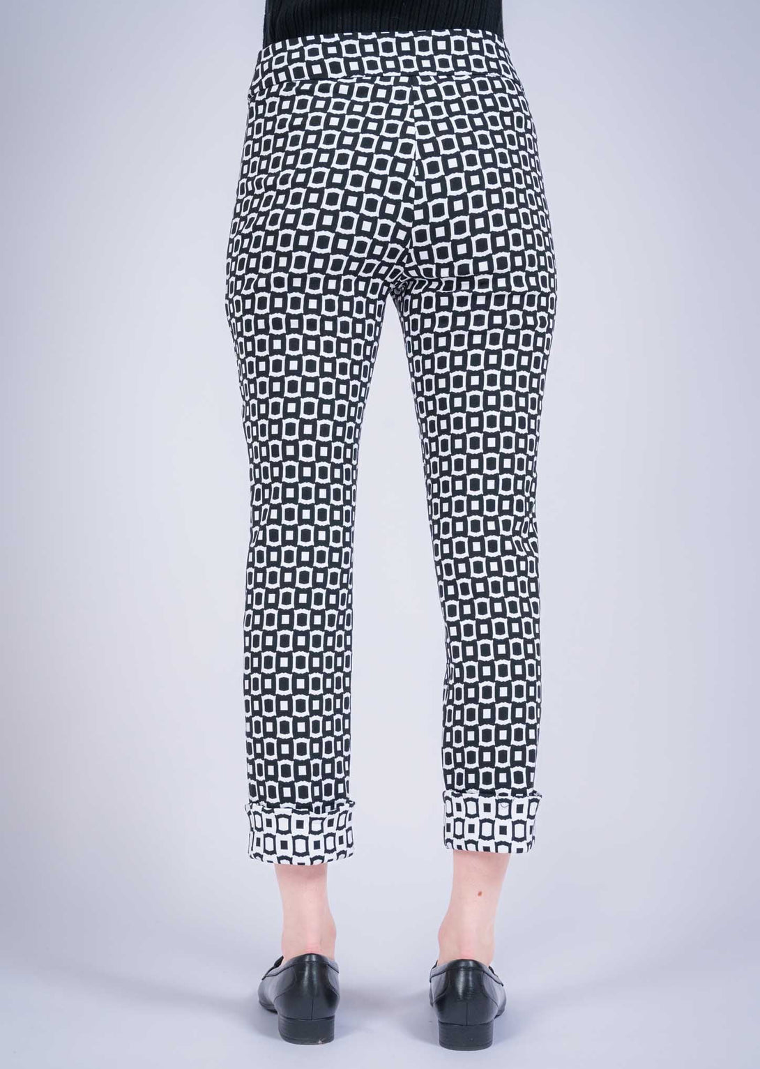 Pants With Square Pattern Reversible Squares Print 26