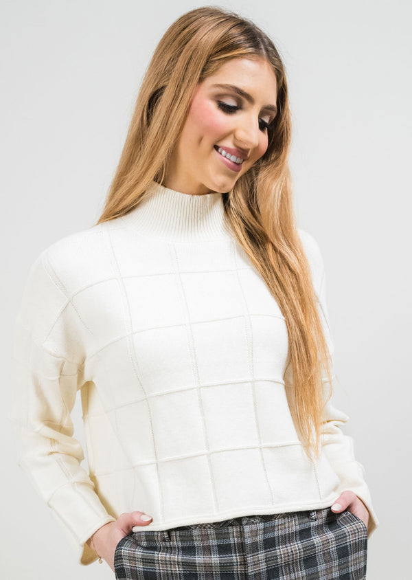 Cassidy Windowpane Knit Sweater