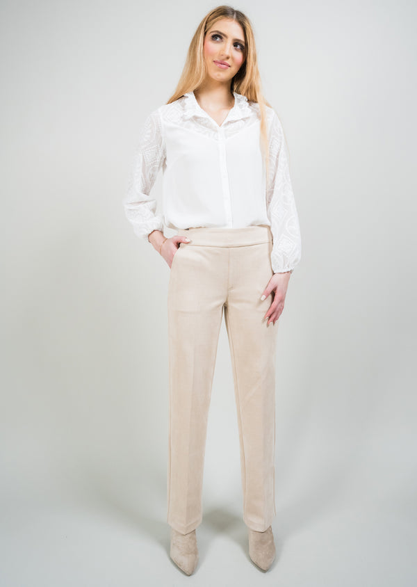 Elena Suede 30" Straight Leg Pant