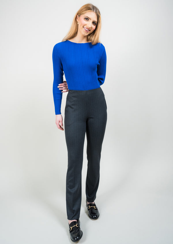 NOIR HERRINGBONE 30" Straight Leg Pant