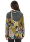 Contrast trim twist neck abastract print sweater.