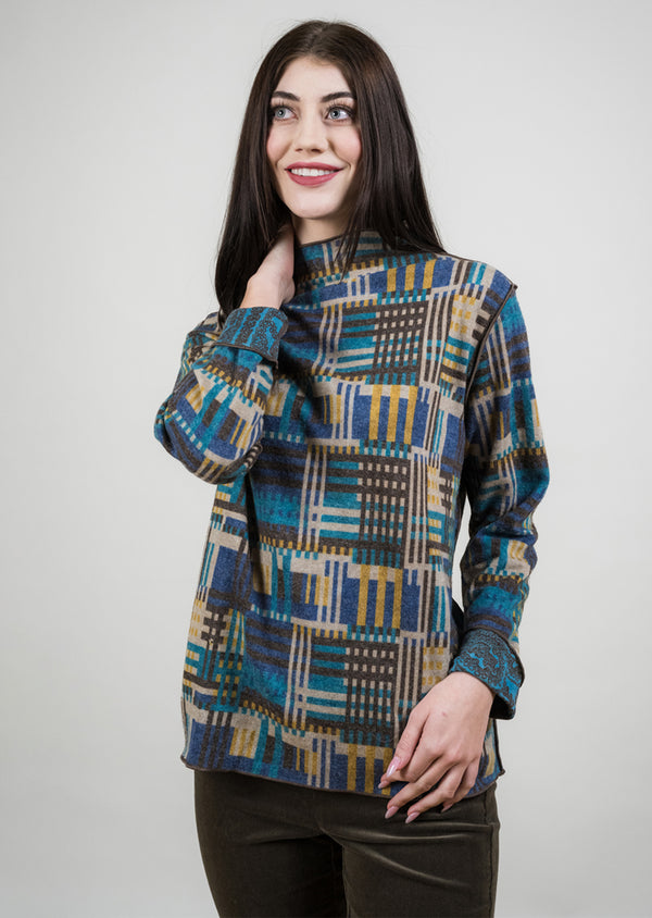 Brushed Reversible Mock Neck