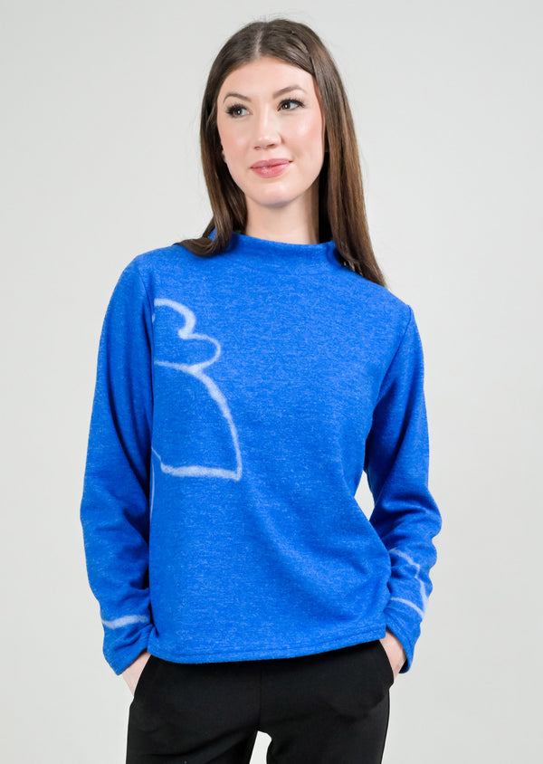 FELTED FLOWER AND CUFF SWEATER