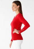 Juliette Fabric 25'' Long Sleeves Sweater With ''v'' Neck