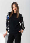 Maya Fabric 26'' Crew Neck Sweater With Printed Sleeves