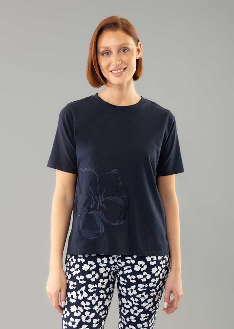 Celine 23 1/2'' T-Shirt With Flower Embroidery