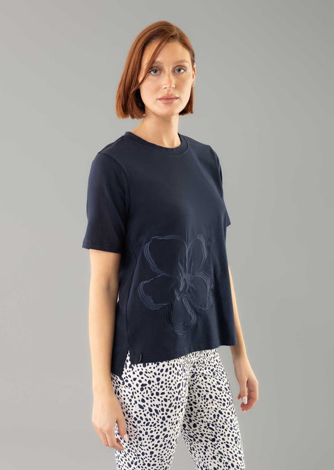 Celine 23 1/2'' T-Shirt With Flower Embroidery